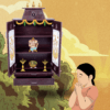 4ft Gold-Plated Pooja Stand - Perfect for Home Worship!